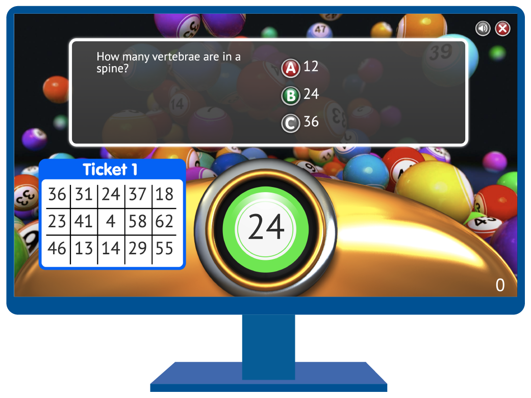 Screenshot of Safety Bingo game.